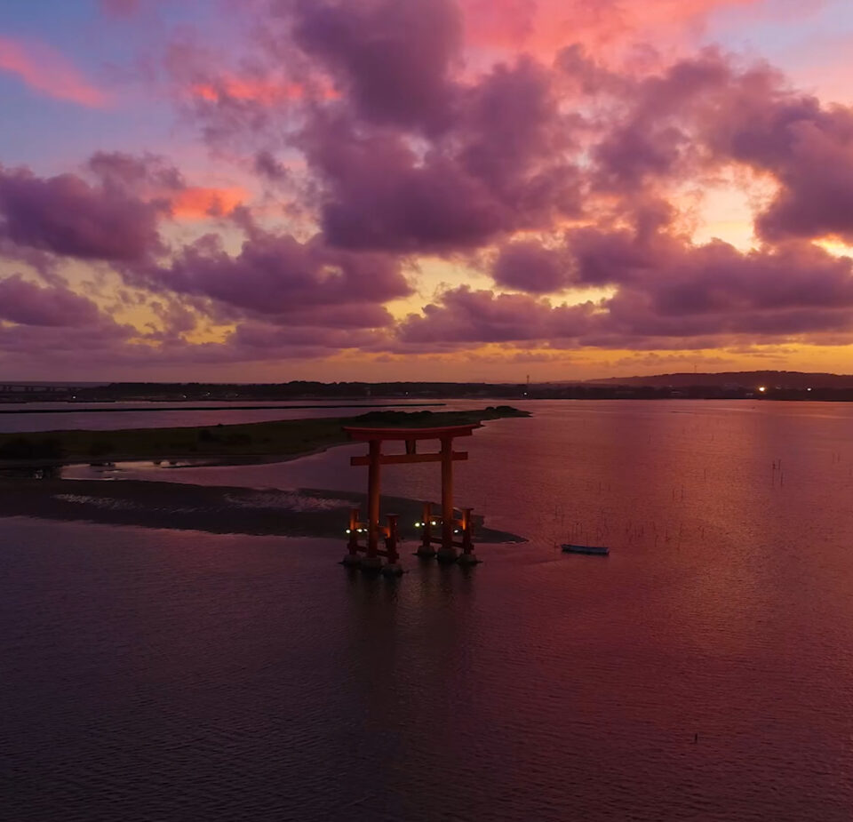静岡県浜名湖弁天島ドローン空撮