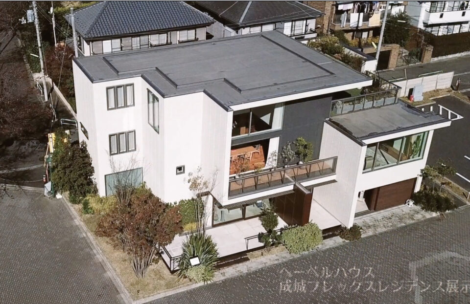 ヘーベルハウス展示場ドローン空撮