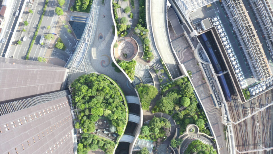 難波駅南海パークスドローン空撮