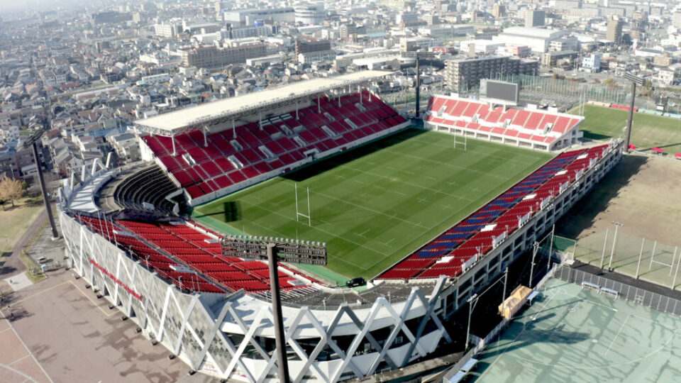 大阪花園ラグビー場ドローン