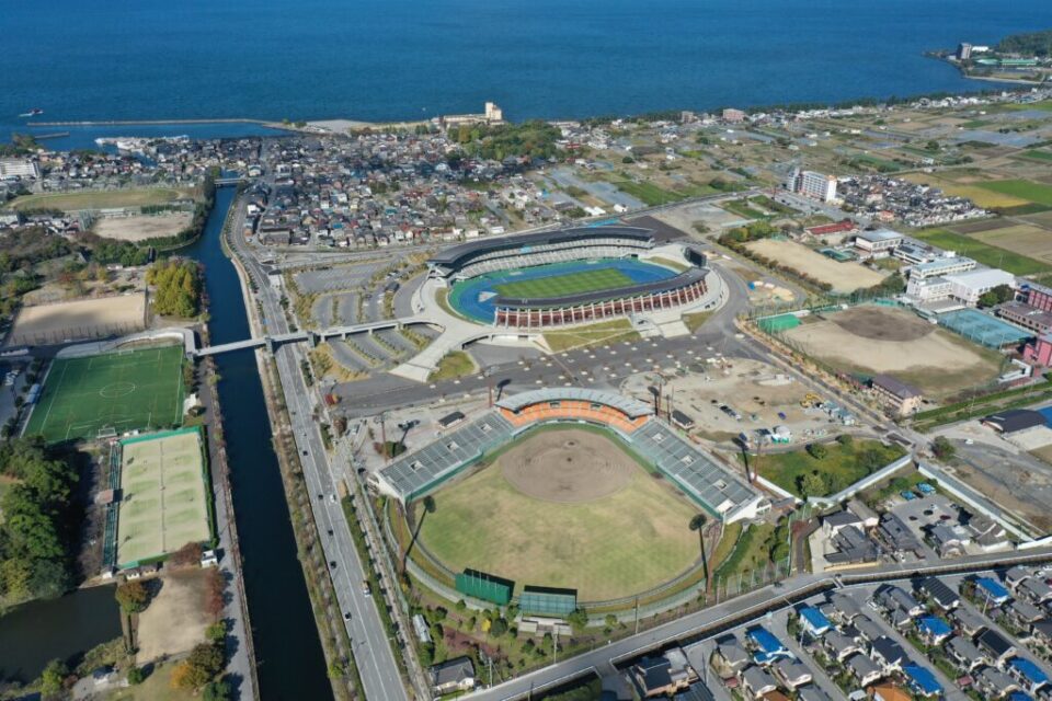 ドロリアン滋賀彦根HATOスタジアム高度空撮