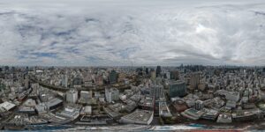 神田駿河台上空 DJI Mavic 4 Pro 360°VR空撮サンプル 01 Equirectangular Sphere
