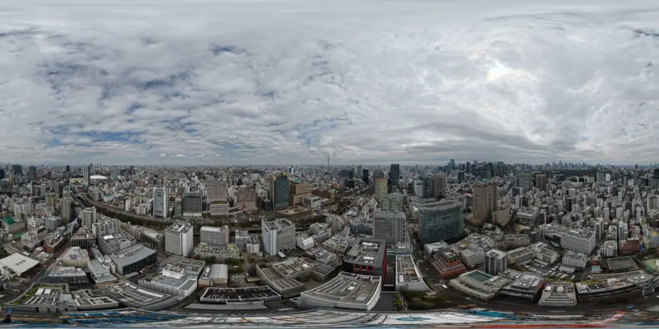 神田駿河台上空 DJI Mavic 4 Pro 360°VR空撮サンプル 01 Equirectangular Sphere