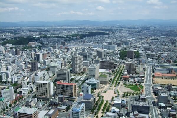 浜松市内の空撮写真